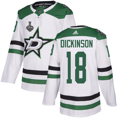 Adidas Men Dallas Stars 18 Jason Dickinson White Road Authentic 2020 Stanley Cup Final Stitched NHL Jersey